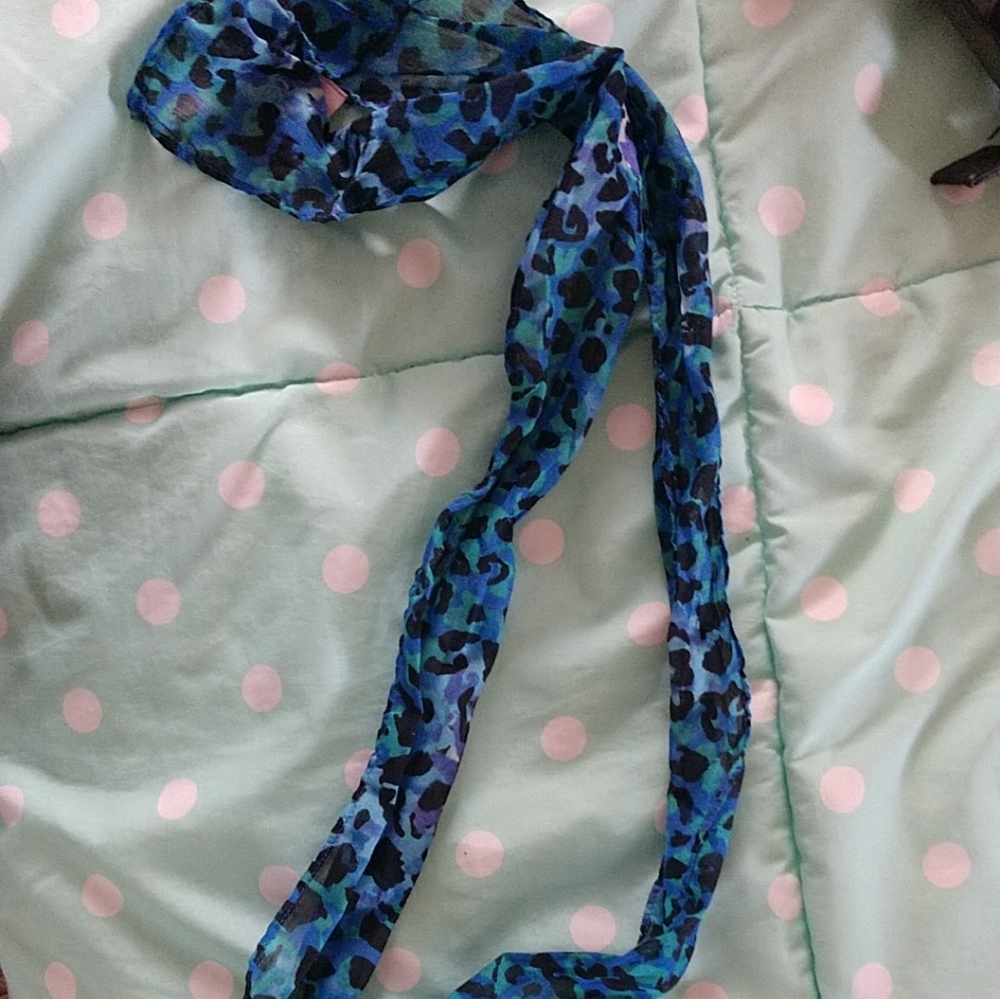 Blue Leopard Scarf